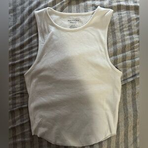 American Eagle Outfitters Ribbed White Tank Top